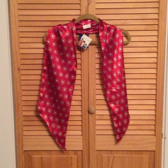 Elegant Red Silk Scarf - Picture 1 of 3